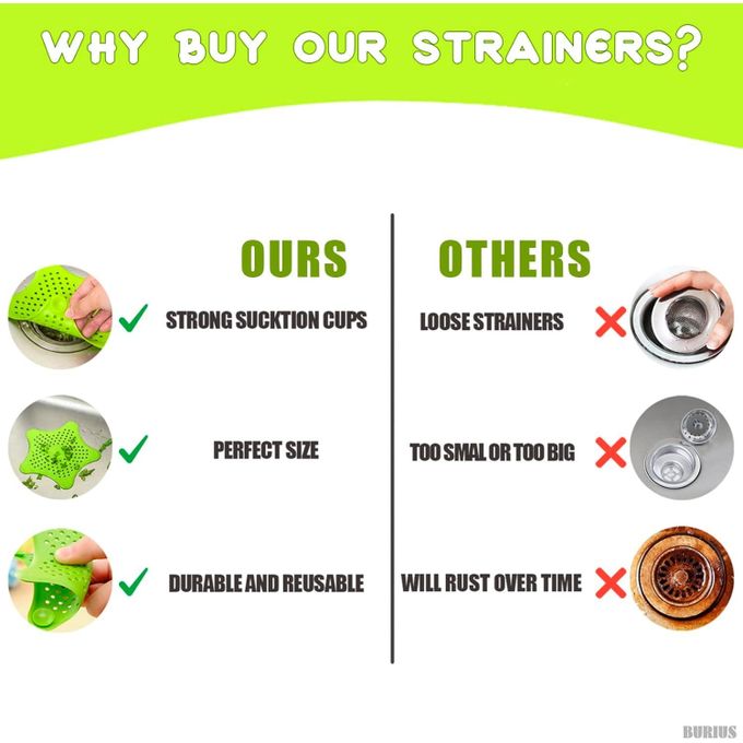 Silicone Star Design Kitchen and Bathroom Sink Filter / Hair Catcher / Waste Stopper Strainer