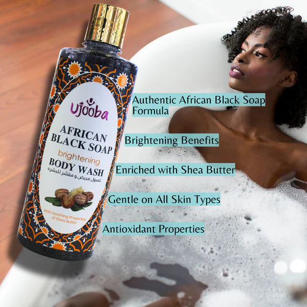 Ujooba African Black Soap Brightening Body Wash – 500ML