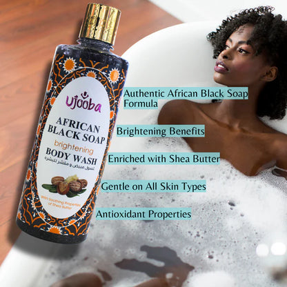 Ujooba African Black Soap Brightening Body Wash – 500ML
