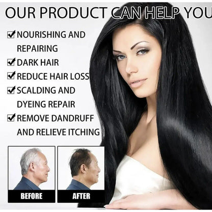 Meidu 3-in-1 Natural Black Hair Dye Shampoo – 500ml For Men and Women