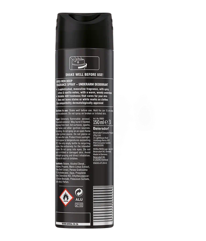 NIVEA Men Deep Fragrance Spray Achieve 150ML