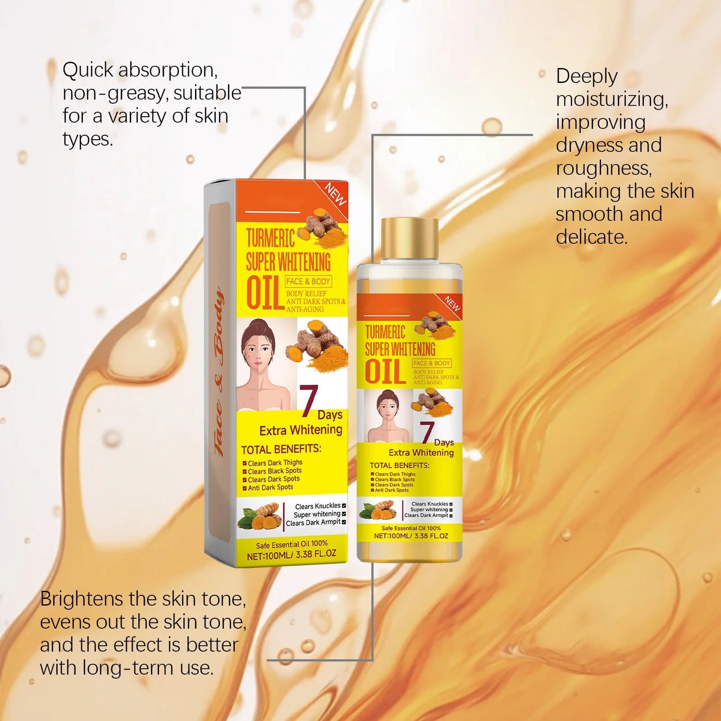 Veet Gold Turmeric Super Whitening Body Oil