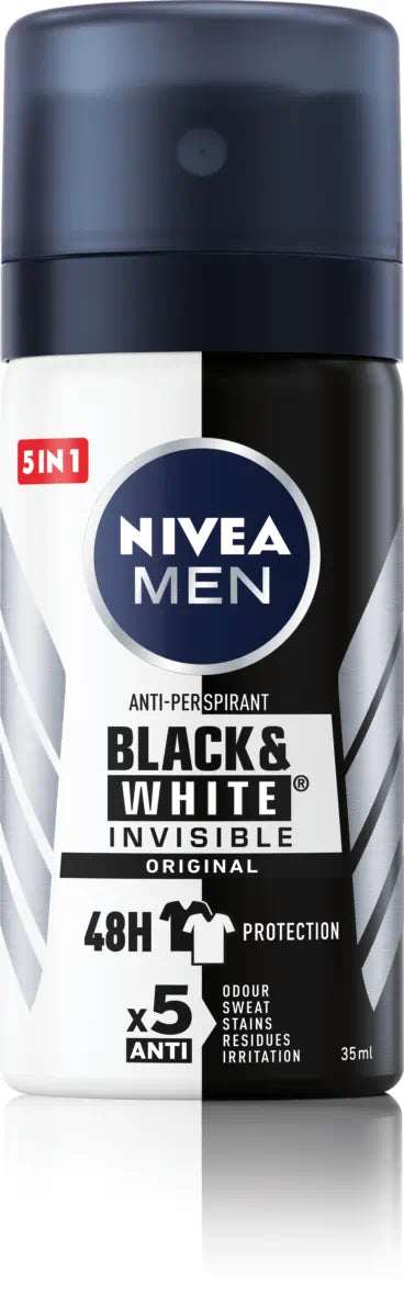 Nivea for Men Black & White Original Anti-Perspirant Mini Deodorant Spray