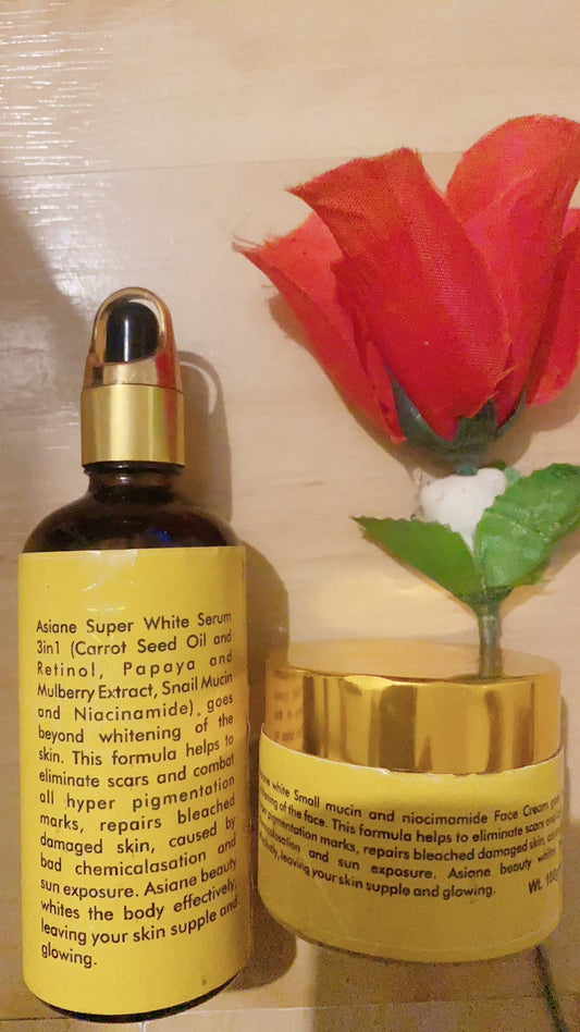 Asian White Super White Gold 3-in-1 Serum 100ml & Face Cream 100g