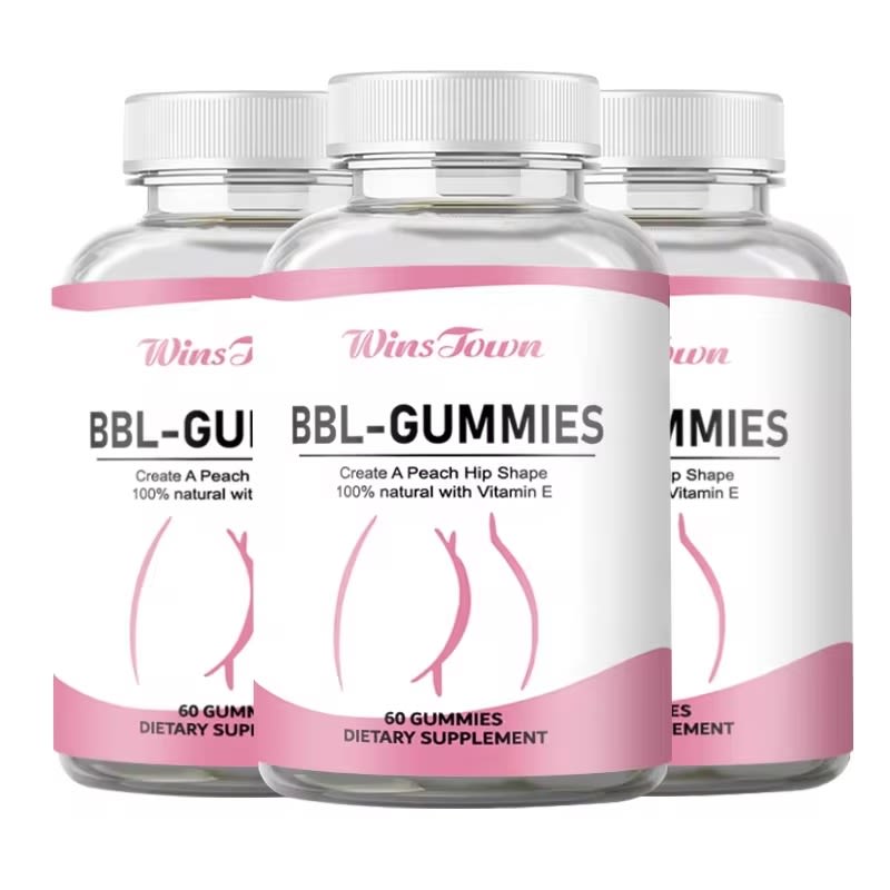 WINS TOWN BBL Gummies creat peach hip shape 100% natural with Vitamin E Private label hip big butt dietary supplements 60 Gummies