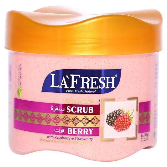 La Fresh Exfoliating Berry Face & Body Scrub with Raspberry and Strawberry