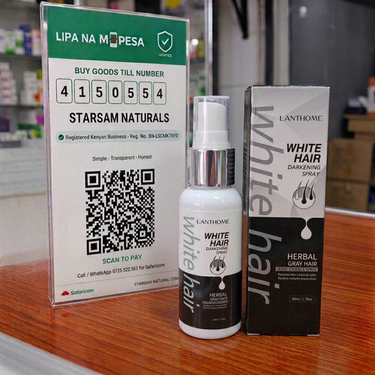🔥 SALE — LANTHOME White Hair Darkening Spray | Cover Gray Hair Instantly | Men & Women | KSh 2,200 (