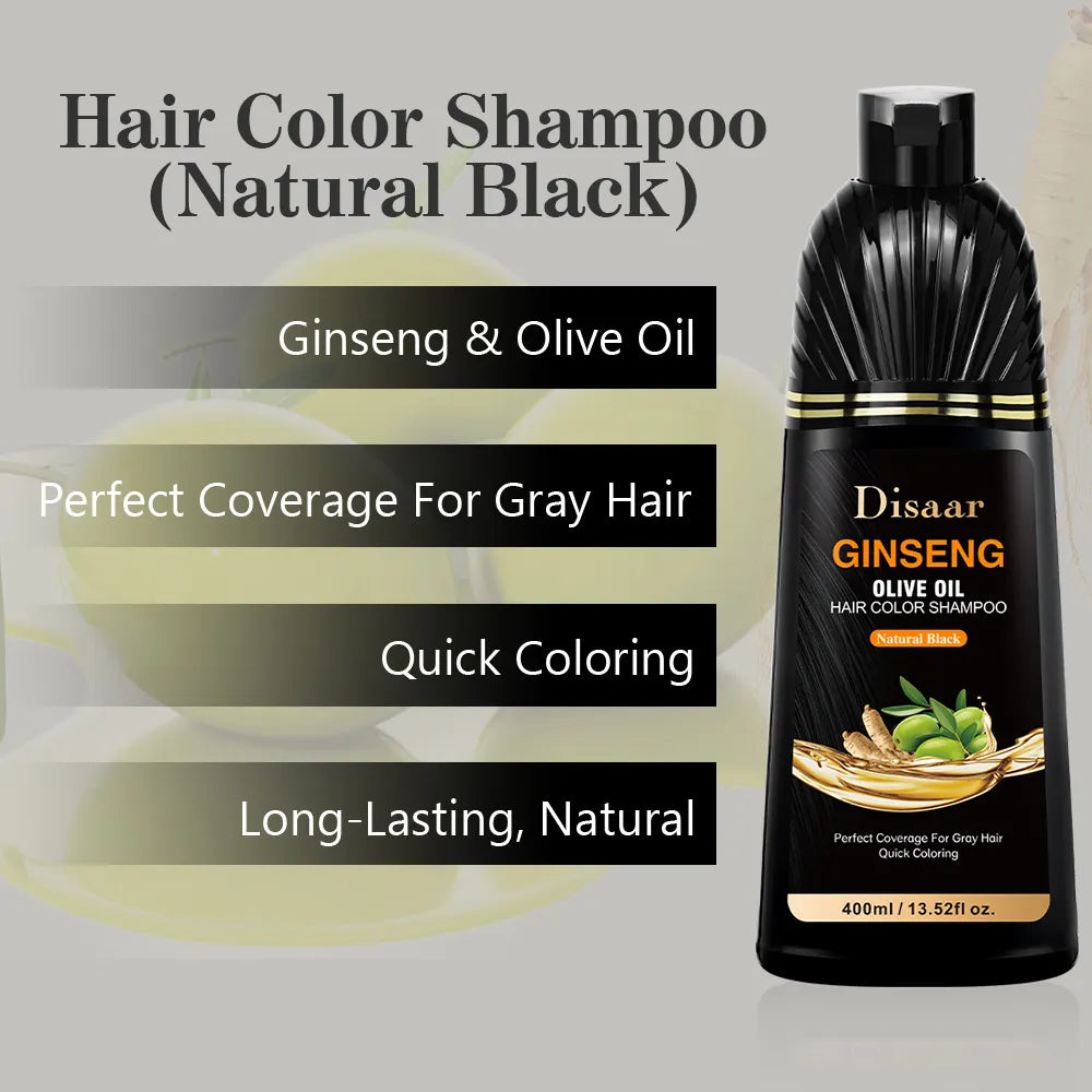 Disaar Ginseng Olive Oil Hair Color Shampoo – Natural Coverage with Nourishing Care