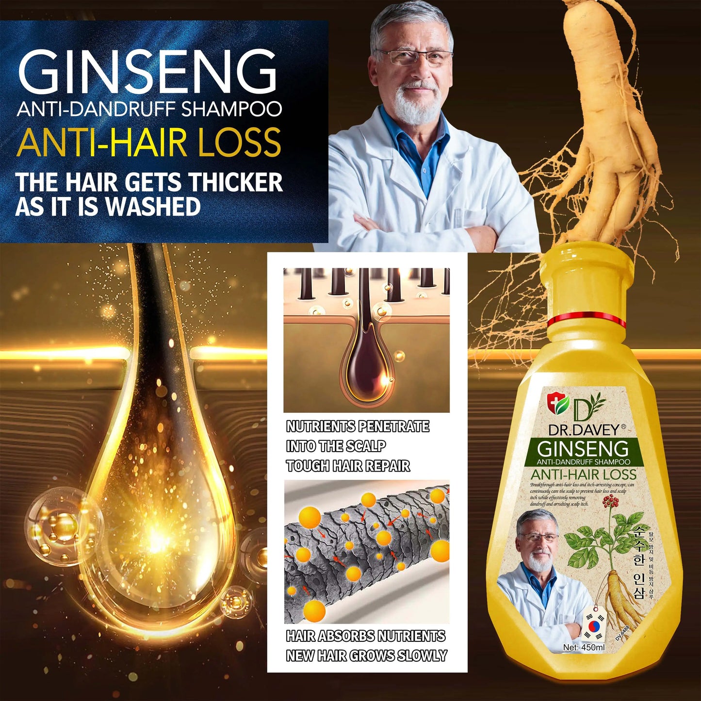 Dr. Davey Anti-Hair Loss Ginseng Biotin Shampoo