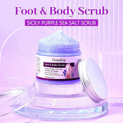 Guanjing Sicily Sea Extract Lavender & Collagen Foot & Body Scrub – 200g
