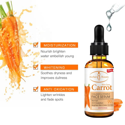 Aichun Beauty Carrot Serum Facial Repair Skin Serum Retinol Serum Skin Care Firming Anti- Wrinkle Anti- Aging Anti Acne 30ml