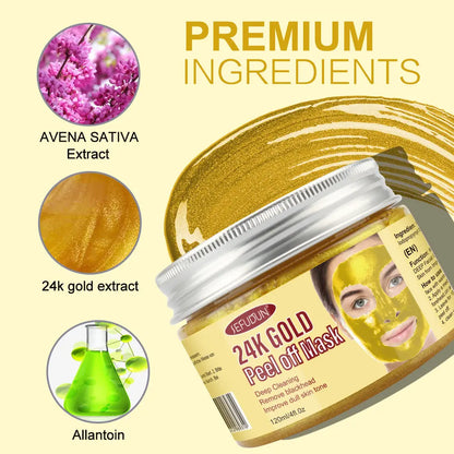 Sefudun 24K Gold Peel Off Mask – Brighten, Purify & Rejuvenate