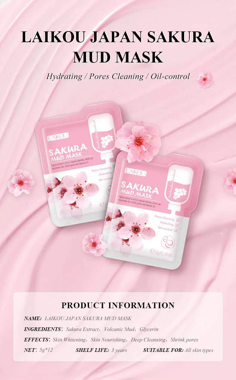 LAIKOU Japan Sakura Mud Mask – Purify, Brighten & Refresh Your Skin