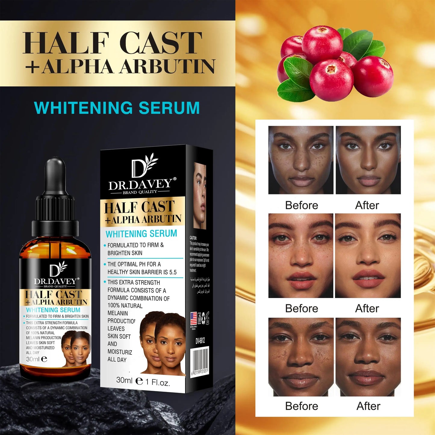 Dr. Davey Half Cast + Alpha Arbutin Serum (30ml)