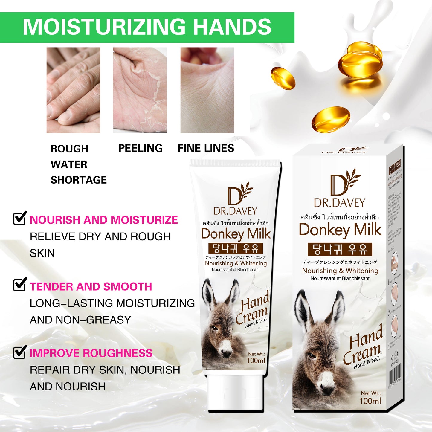 Dr. Davey Donkey Milk Nourishing & Whitening Hand Cream