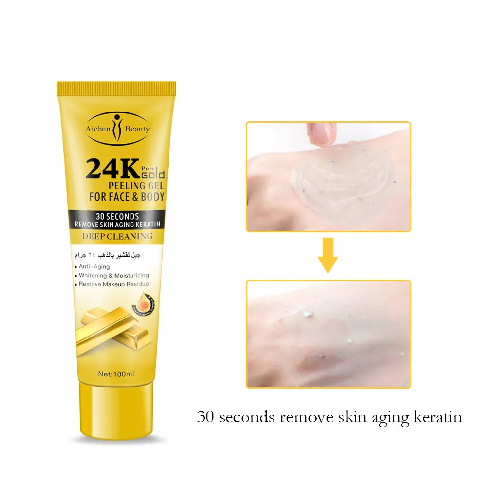 Aichun Beauty 24K Gold Deep Cleansing Face & Body Peeling Gel