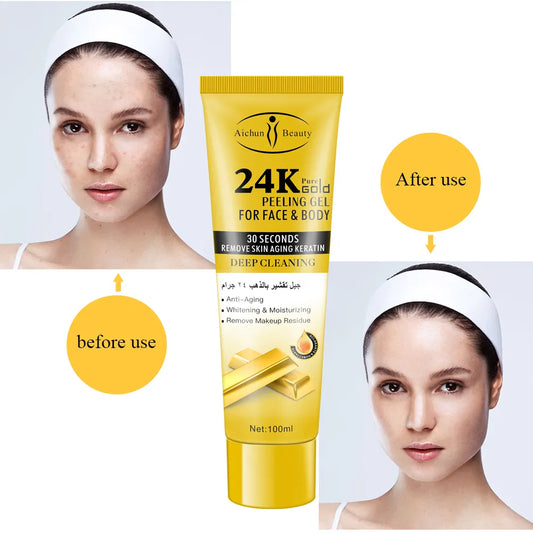 Aichun Beauty 24K Gold Deep Cleansing Face & Body Peeling Gel