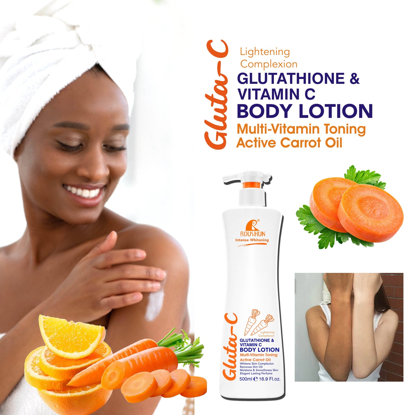 Roushun Glutathione & Vitamin C Carrot Body Lotion