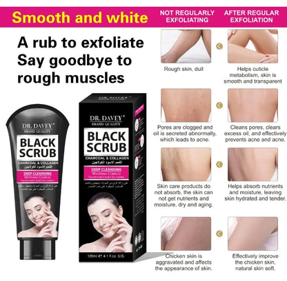 Dr. Davey Charcoal & Collagen Deep Cleansing Black Scrub