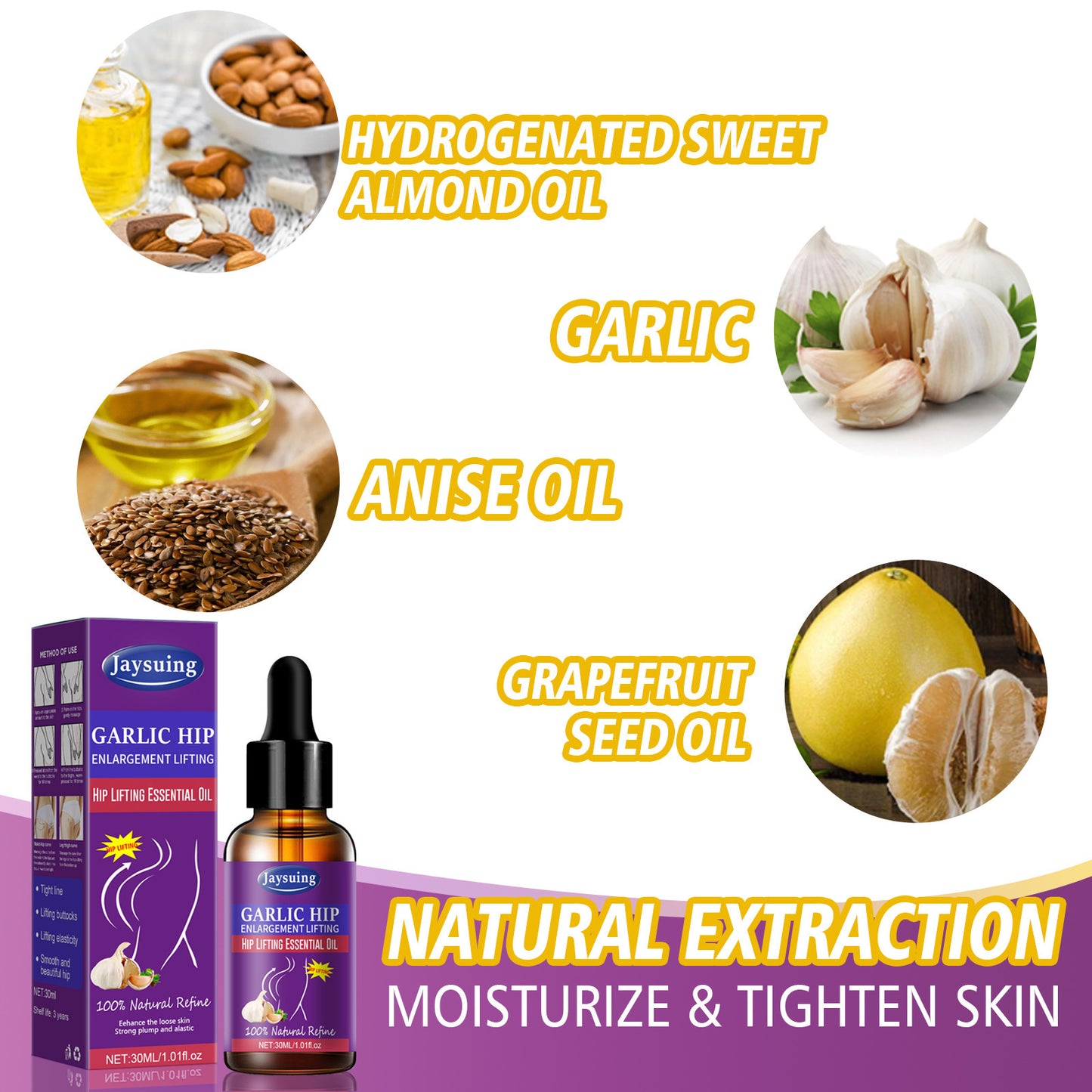 JAYSUING Garlic Hip Lifting Essential Oil