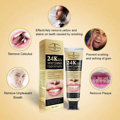 Aichun Beauty 24K Pure Gold Teeth Whitening Toothpaste