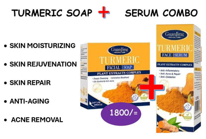 GUANJING Turmeric soap Facial Serum Anti-aging, Brightening, Moisturizing, Hydrating, Anti Acne, Oil Control and Shrink Pores