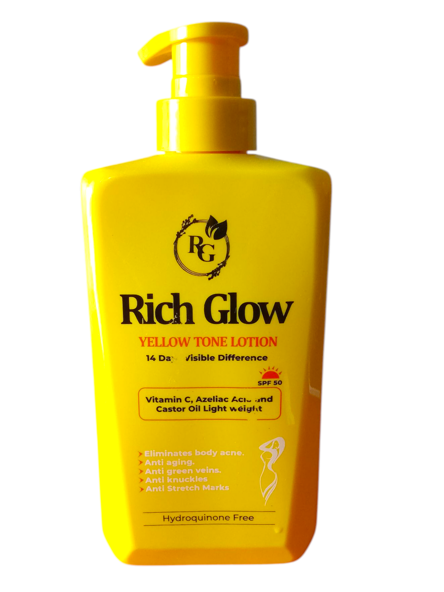 Rich Glow Yellow Tone Lotion 14 Days Visible Difference With SPF 50