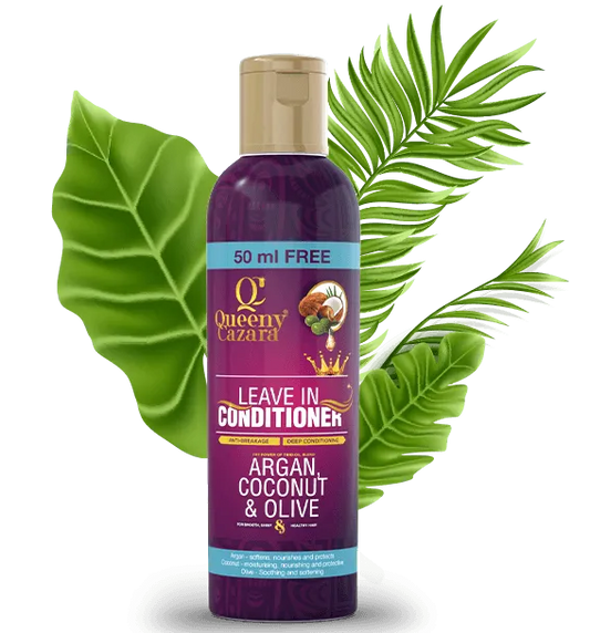 Queeny Cazara Argan, Coconut & Olive Oil Leave-In Conditioner – 250ml