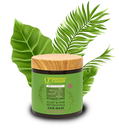 Queeny Cazara Rosemary Mint Scalp & Hair Replenishing Hair Mask – 500ml
