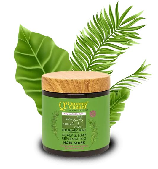 Queeny Cazara Rosemary Mint Scalp & Hair Replenishing Hair Mask – 500ml
