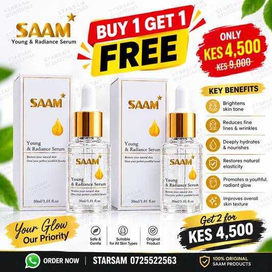 🔥 LIMITED DEAL — SAAM Young & Radiance Serum | Brightening + Anti-Ageing + Glowing Skin | KSh 4,500
