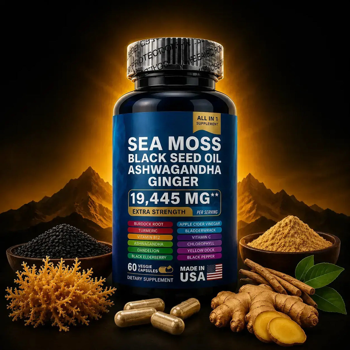 🔥 LIMITED DEAL — Black Seed Oil, Sea Moss, Ashwagandha & Ginger Capsules | Daily Wellness + Digestive Support + Nutritional Support | KSh 3,999