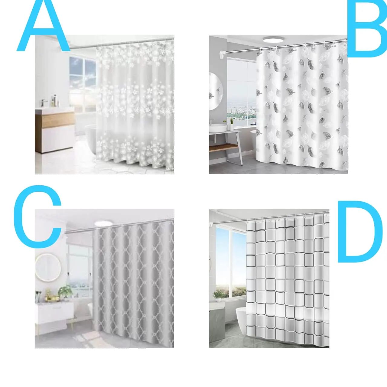 Shower curtain with hooks