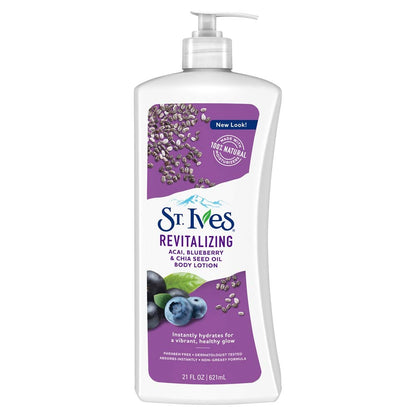 St. Ives Revitalizing Acai, Blueberry & Chia Seed Oil Body Lotion – 621ml