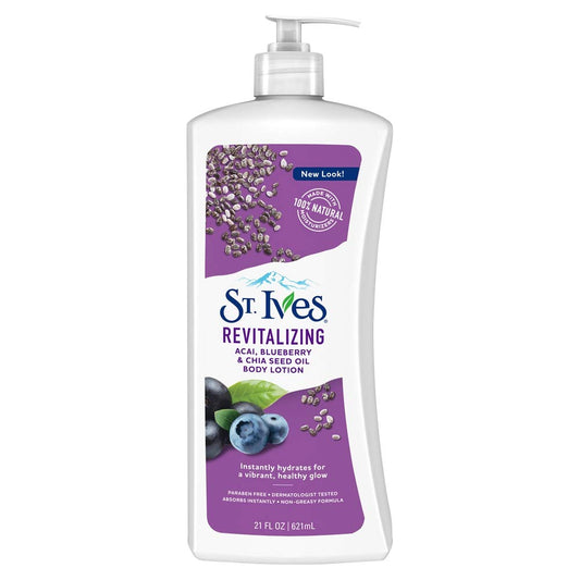St. Ives Revitalizing Acai, Blueberry & Chia Seed Oil Body Lotion – 621ml