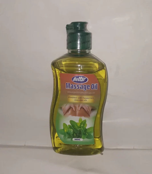 Bettar Massage & Aromatherapy Oil with Peppermint Essential Oil – 300ml