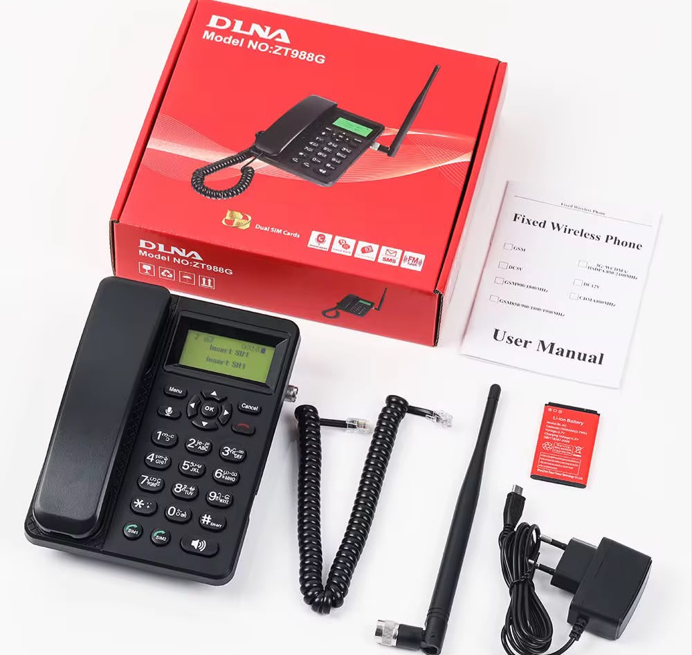 🔥 LIMITED DEAL — DLNA ZT988G Fixed Wireless Phone Dual SIM | No Landline Needed + SMS + Caller ID + FM Radio + Home & Office | KSh 6000