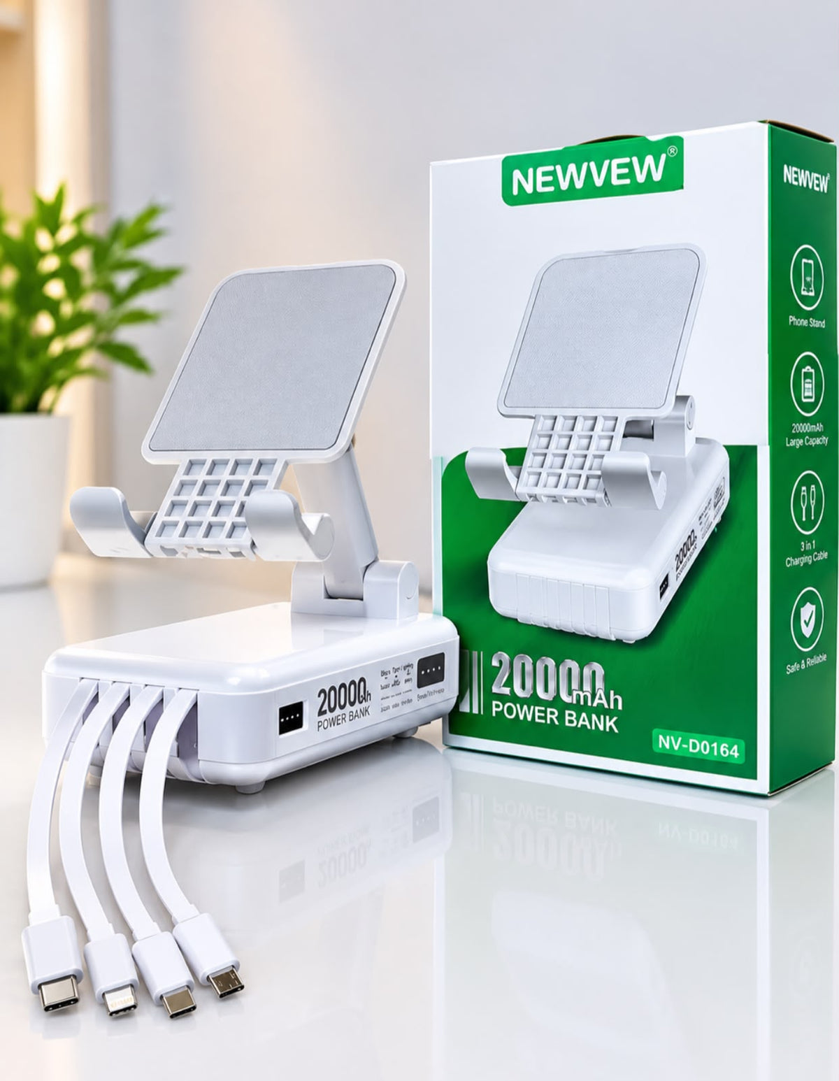 🔥 LIMITED DEAL | Newvew 20,000mAh Power Bank with Foldable Phone Stand