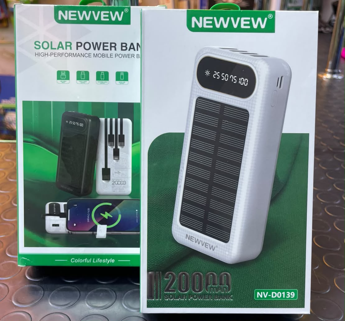 Newview 20,000mAh Solar Power Bank with LED Display