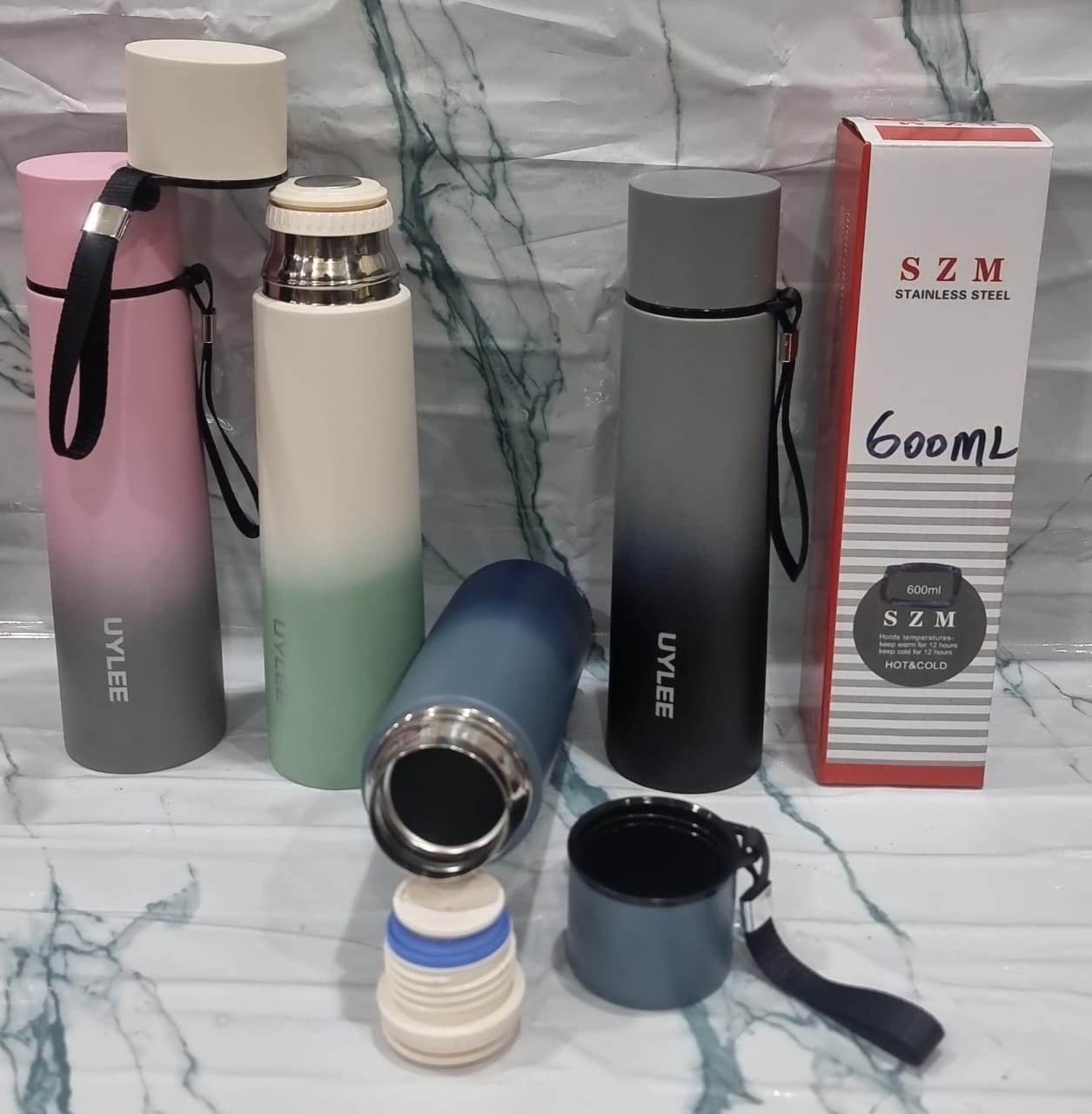 UYLEE 600ml Double Wall Stainless Steel Thermocup – Leak-Proof, Travel-Friendly, Keeps Drinks Hot & Cold