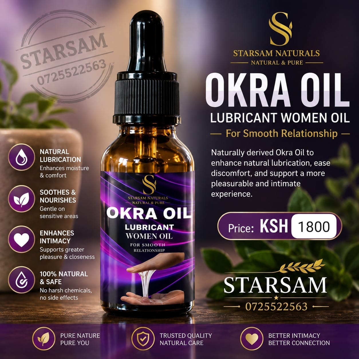 🔥 LIMITED DEAL — Okra Oil Natural Intimate Lubricant | Comfort + Pleasure + Gentle Formula | KSh 1,800 1 (