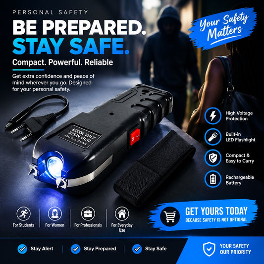 🔥 LIMITED DEAL — Electric Shock Flashlight Self-Defense Torch | High-Voltage Pulse + Tactical LED + Safety Lock | KSh 2,350 (