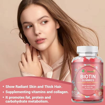 DAYNEE Biotin Keratin Collagen Gummies organic Biotin Gummy for Hair Skin and Nails Vitamins Supplement