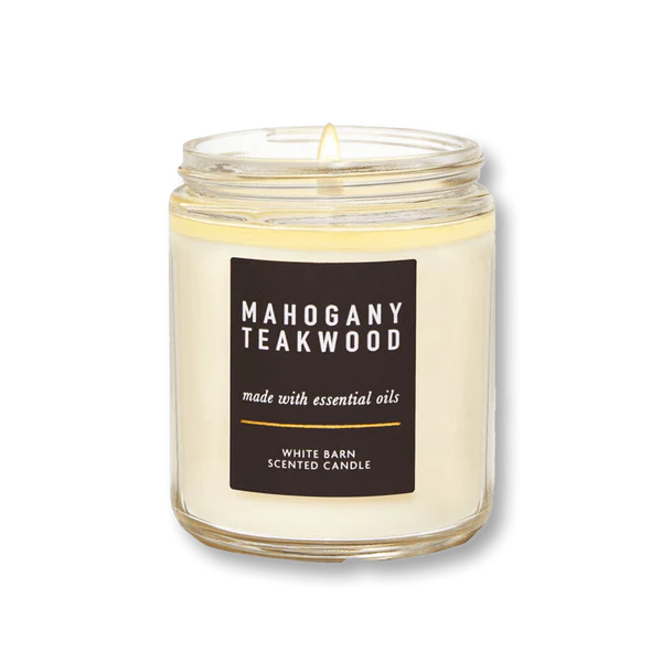 Bath & Body Works White Barn Mahogany Teakwood Scented Candle