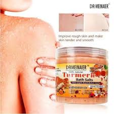 DR MEINAIER 2 PCs 100% Tumeric Bath Salt Anti-dark spots and Anti-aging Brightening Body Scrub