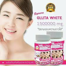 Gluta White Supreme White 1500000 Mg. -Grape Seed Extract, Co-enzyme Q10 - 30 Capsules. + Vitamin C