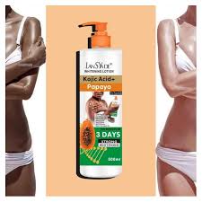 LansYade Kojic Acid & Papaya Exfoliating Skin Brightening Face & Body Lotion.