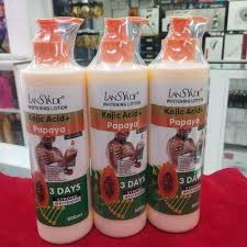 LansYade Kojic Acid & Papaya Exfoliating Skin Brightening Face & Body Lotion.