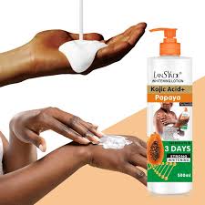 LansYade Kojic Acid & Papaya Exfoliating Skin Brightening Face & Body Lotion.