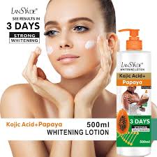 LansYade Kojic Acid & Papaya Exfoliating Skin Brightening Face & Body Lotion.